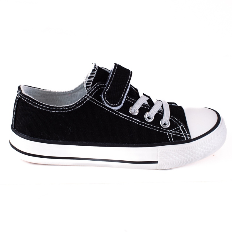 Adidași Vico joasă pentru copii cu șireturi negre negru