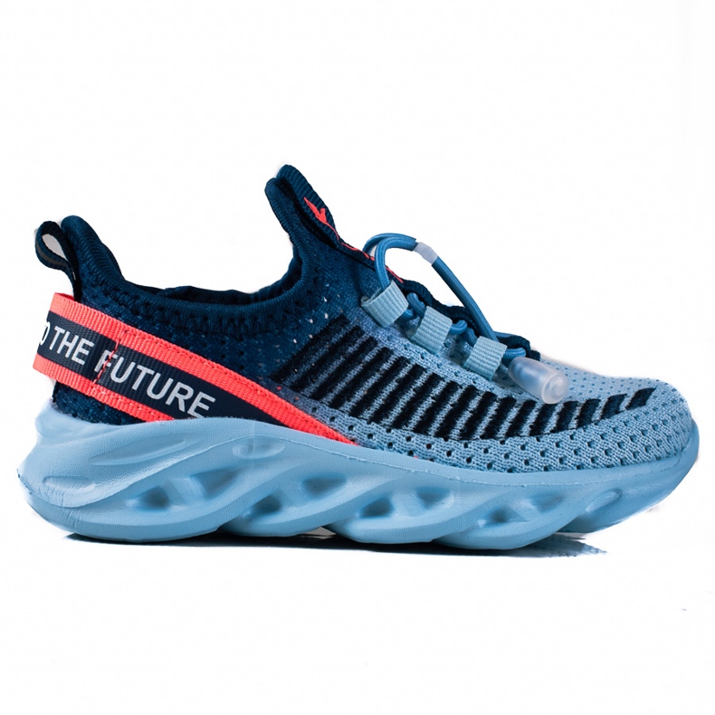 Pantofi sport pentru copii Vico, material bicolor albastru