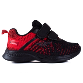 Adidași pentru băieți Shelovet din material roșu și negru Adidași pentru băieți Shelovet din material roșu și negru