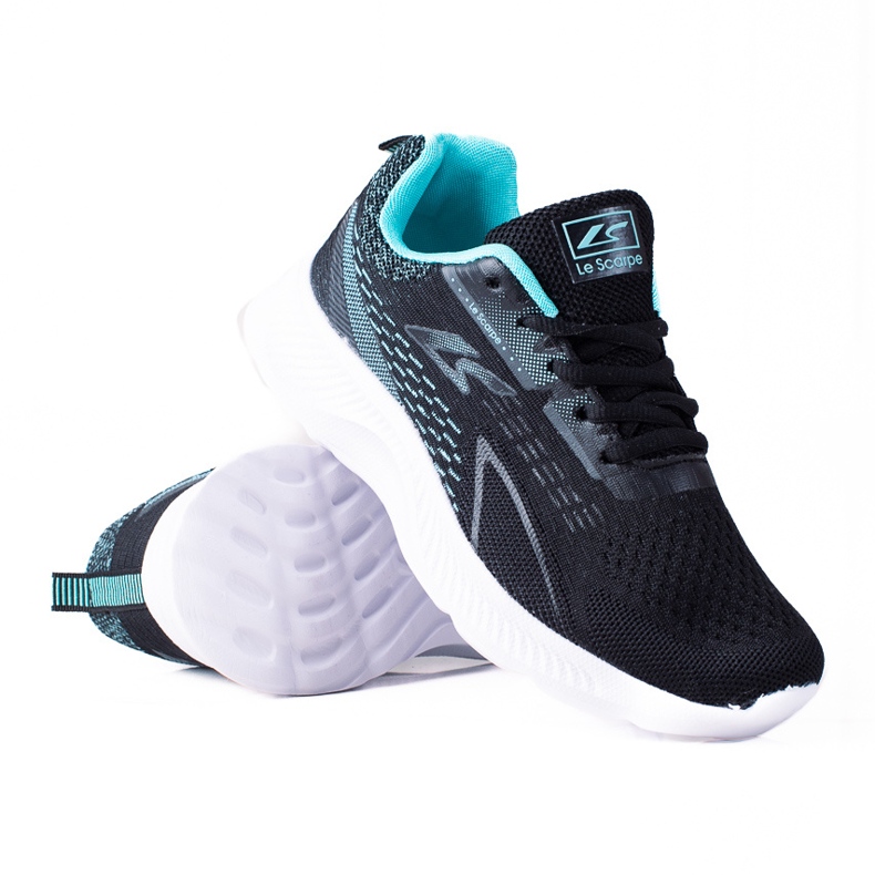 Pantofi sport negri Shelovet cu șireturi, cu talpă albă negru