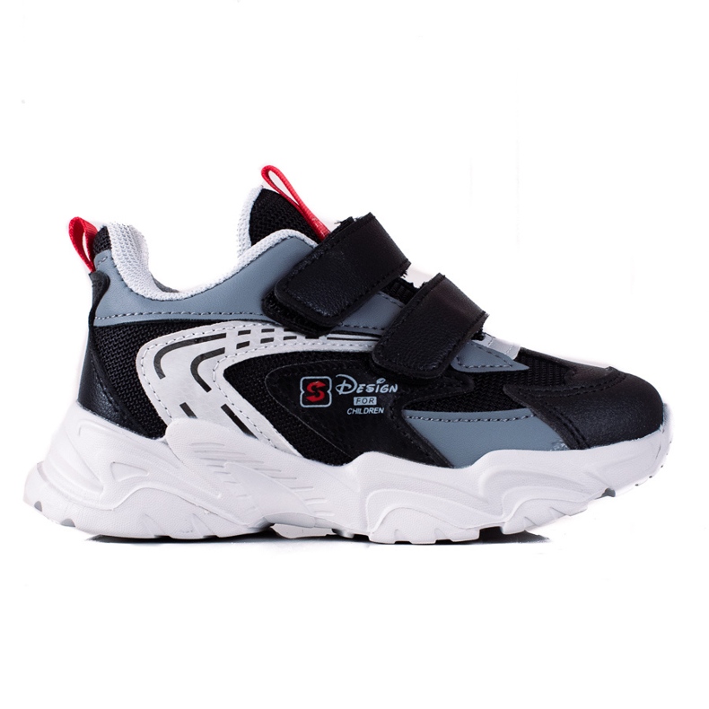 Adidasi Shelovet pentru baieti cu talpa groasa neagra negru