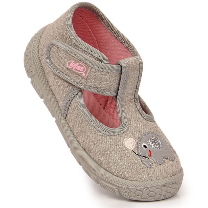 Papuci cu velcro cu elefant Befado Jr BEF30D gri