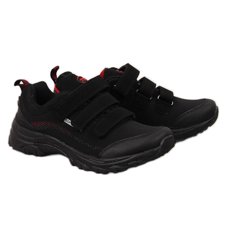 American Club W AM838A Pantofi de trekking cu velcro negru-rosu