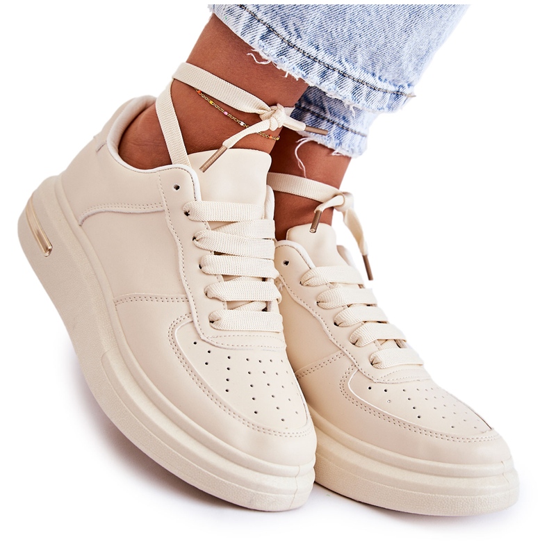 PG1 Tenisi clasici din piele ecologica Bej Jennys