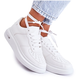 PG1 Pantofi sport clasici din piele ecologică Jennys albi PG1 Pantofi sport clasici din piele ecologică Jennys albi