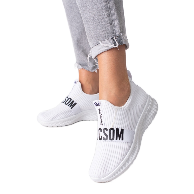 Tenisi dama albi din material textil Shelovet