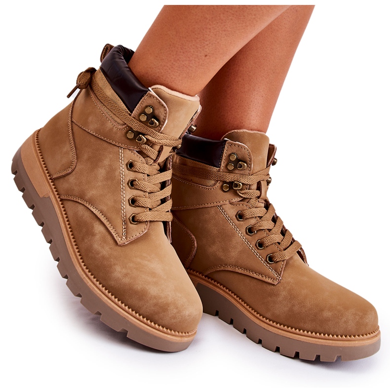 Botine din piele pe platforma maro Ressa Botine din piele pe platforma maro Ressa