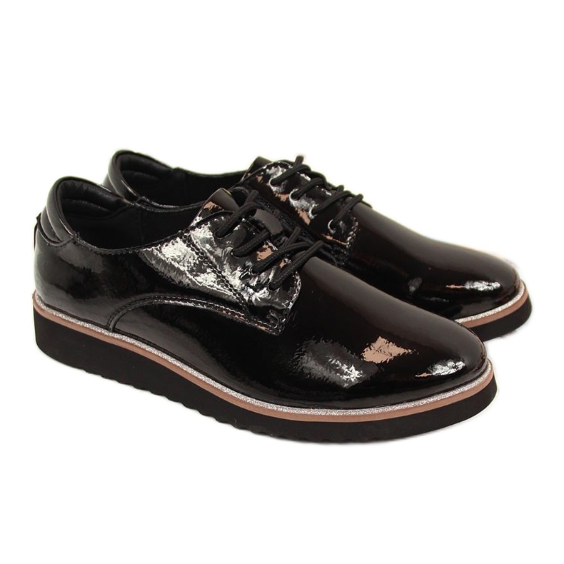 Pantofi de dama din piele lacuita neagra Filippo negru