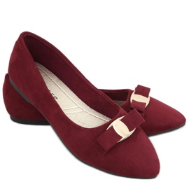Balerini dama Janya Wine Red roșu multicolor