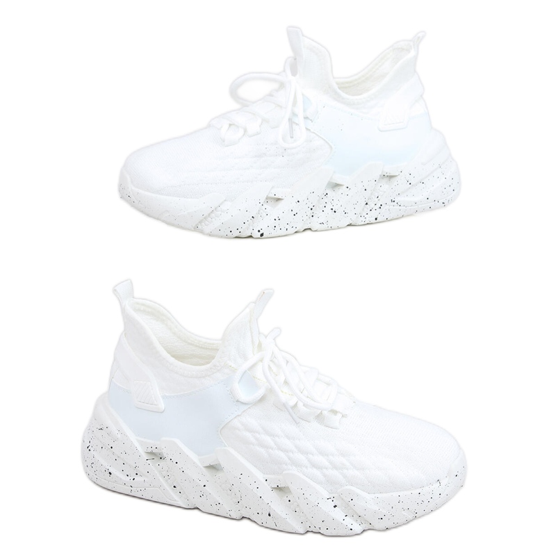 Pantofi sport cu șosete Indu White alb