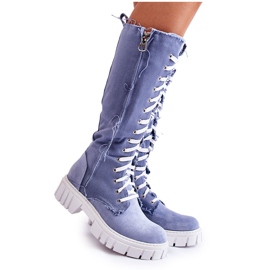 WS1 Cizme cu legături înalte Kayra Blue Trappers albastru WS1 Cizme cu legături înalte Kayra Blue Trappers albastru