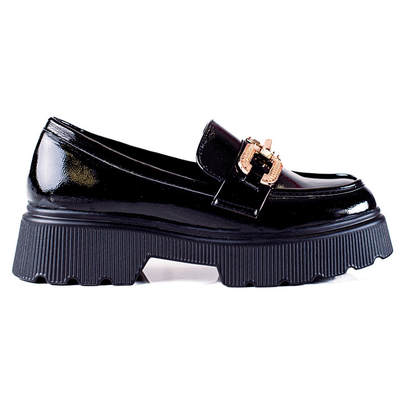 Pantofi Vinceza lacuiti in negru