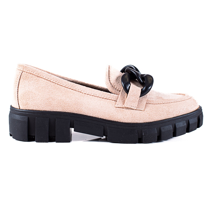 Pantofi de piele intoarsa bej de la Vinceza