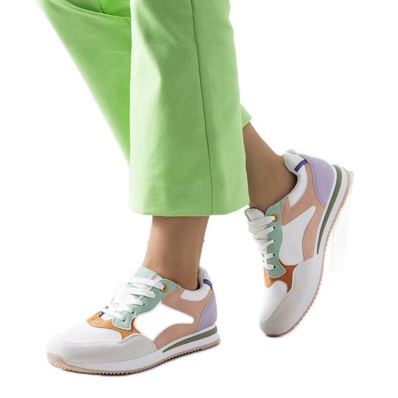 Tenisi de damă Kindler albi și violet roz