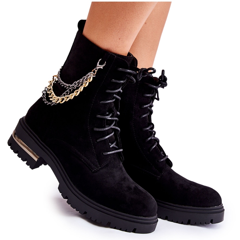 Cizme Negre De Căldură Sorita Cu Lant negru