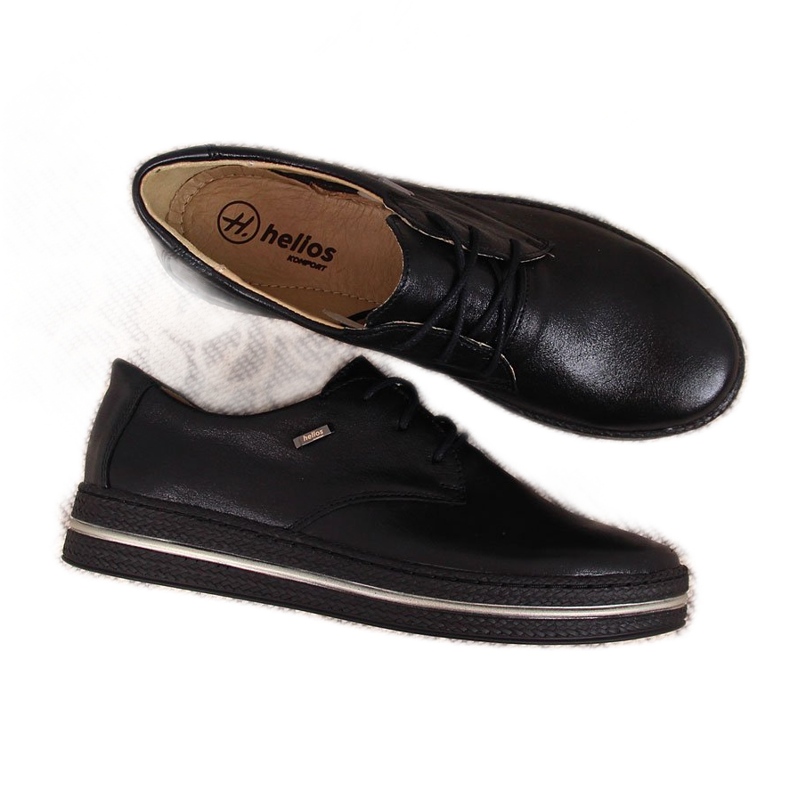 Pantofi de dama din piele neagra Helios 380 negru