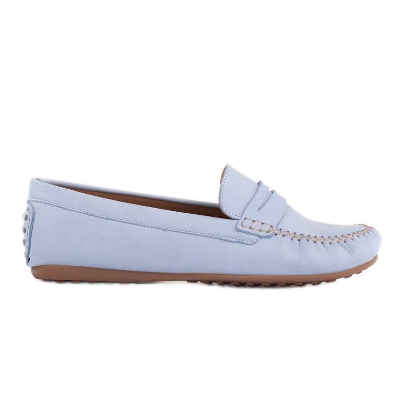 Marco Shoes Mocasini clasici din piele moale albastru
