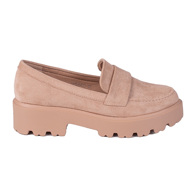 Pantofi de piele intoarsa bej Shelovet