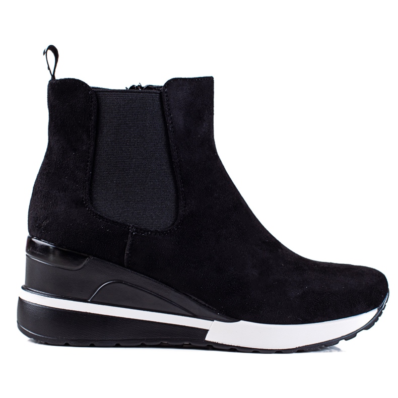 Cizme sport de damă Vinceza pe pană neagră negru