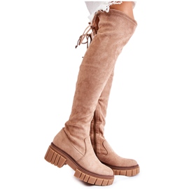 PS1 Cizme de damă din piele intoarsa Bej Cheera Workers PS1 Cizme de damă din piele intoarsa Bej Cheera Workers