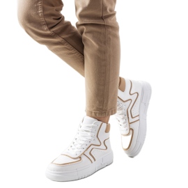 Adidași cu gleznă White Rose bej