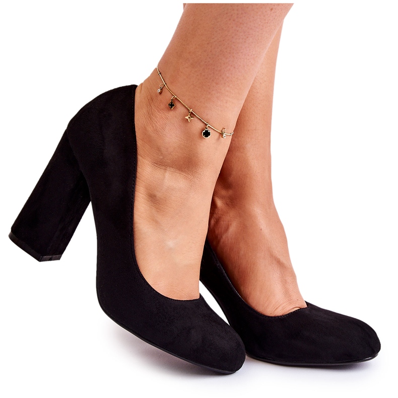 WT1 Pompi clasici din piele intoarsa pe toc Reiser negru