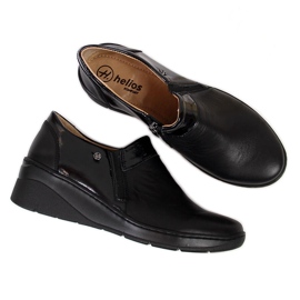 Pantofi confortabili de dama din piele neagra Helios 348 negru