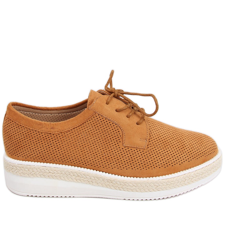 Mocasini espadrile cu dantela Guermo Camel maro Mocasini espadrile cu dantela Guermo Camel maro
