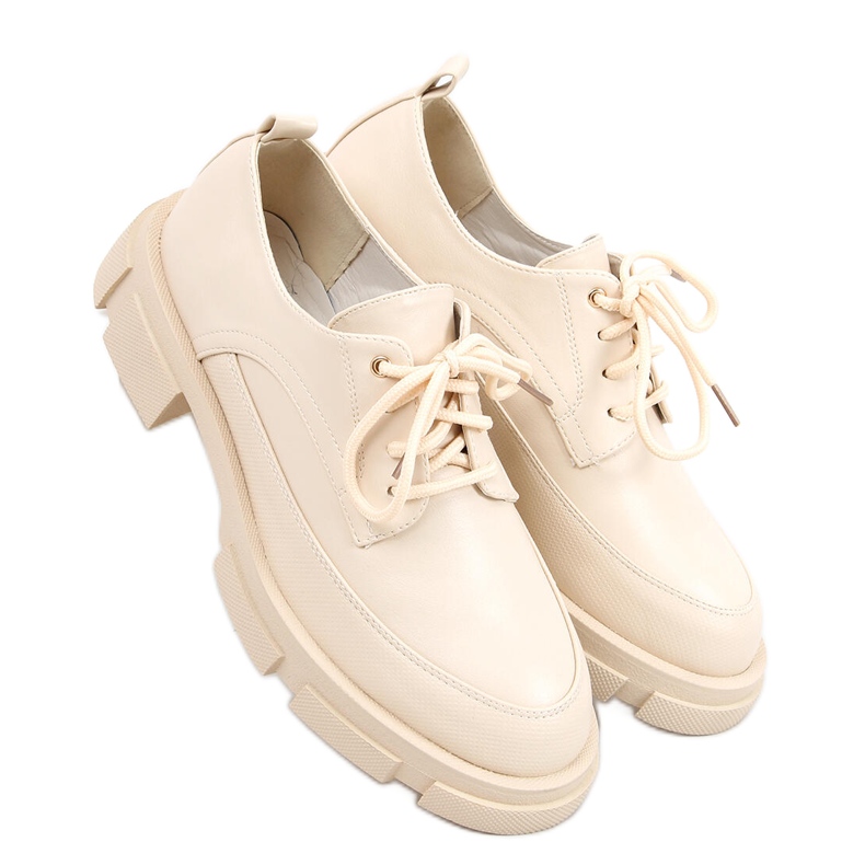 Mocasini pe talpa inalta Unna Beige bej