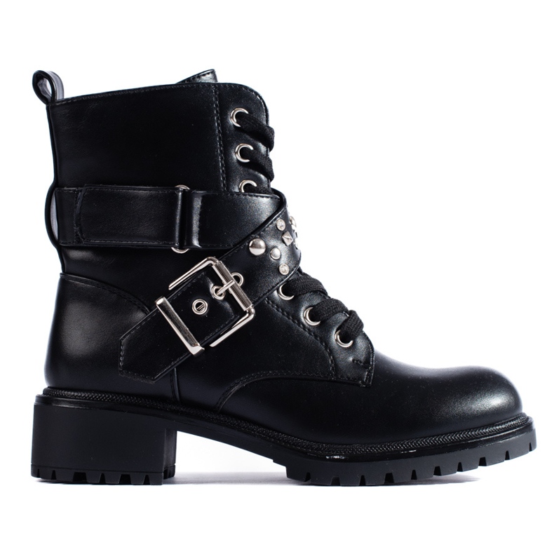 Cizme de lucru dama Shelovet cu curea decorativa negru