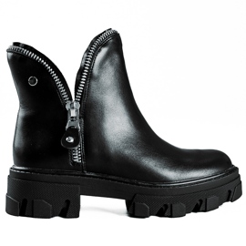 Cizme de dama Shelovet negre cu fermoar inchis negru Cizme de dama Shelovet negre cu fermoar inchis negru