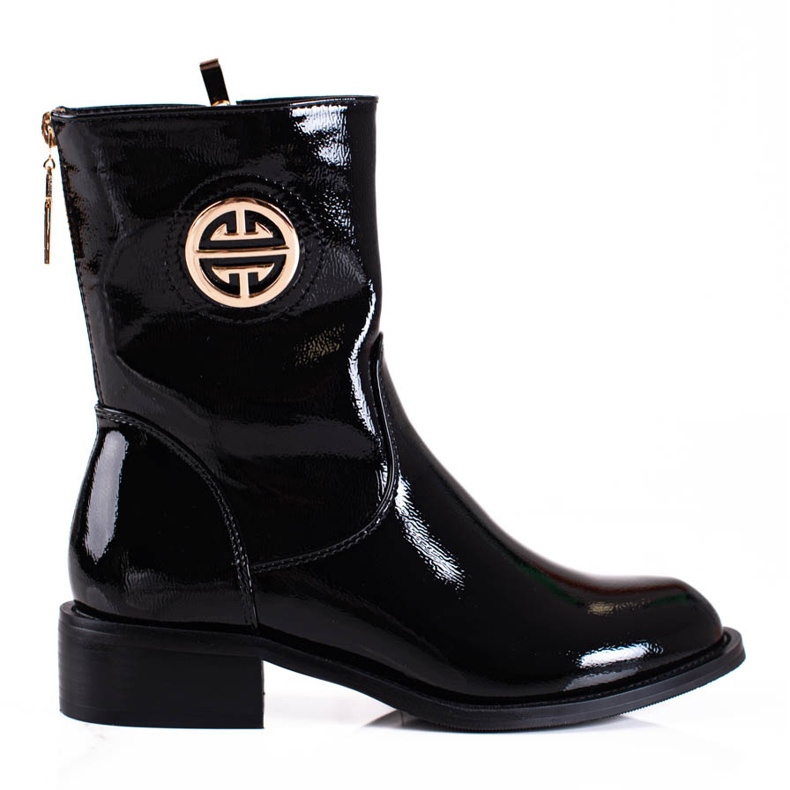 Cizme înalte lăcuite Shelovet negre negru