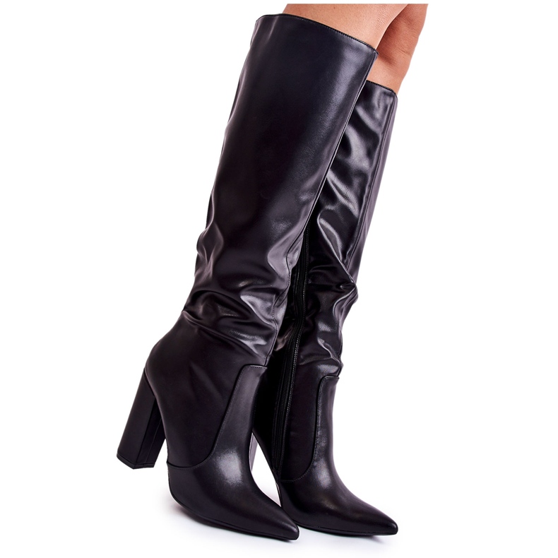 WD1 Cizme negre clasice pe bar Mayra negru