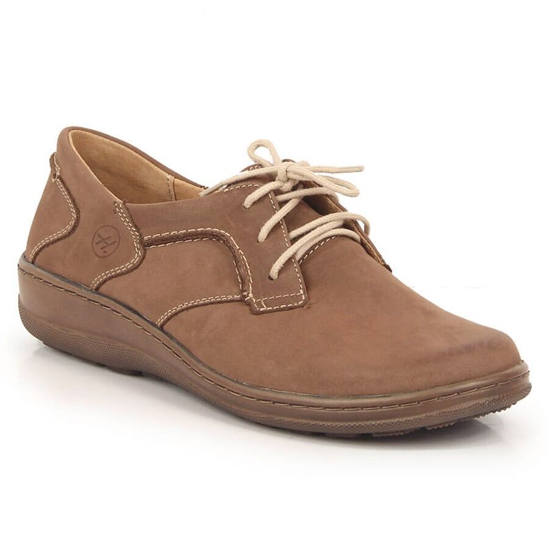 Pantofi confortabili de dama din piele in bej Helios 715