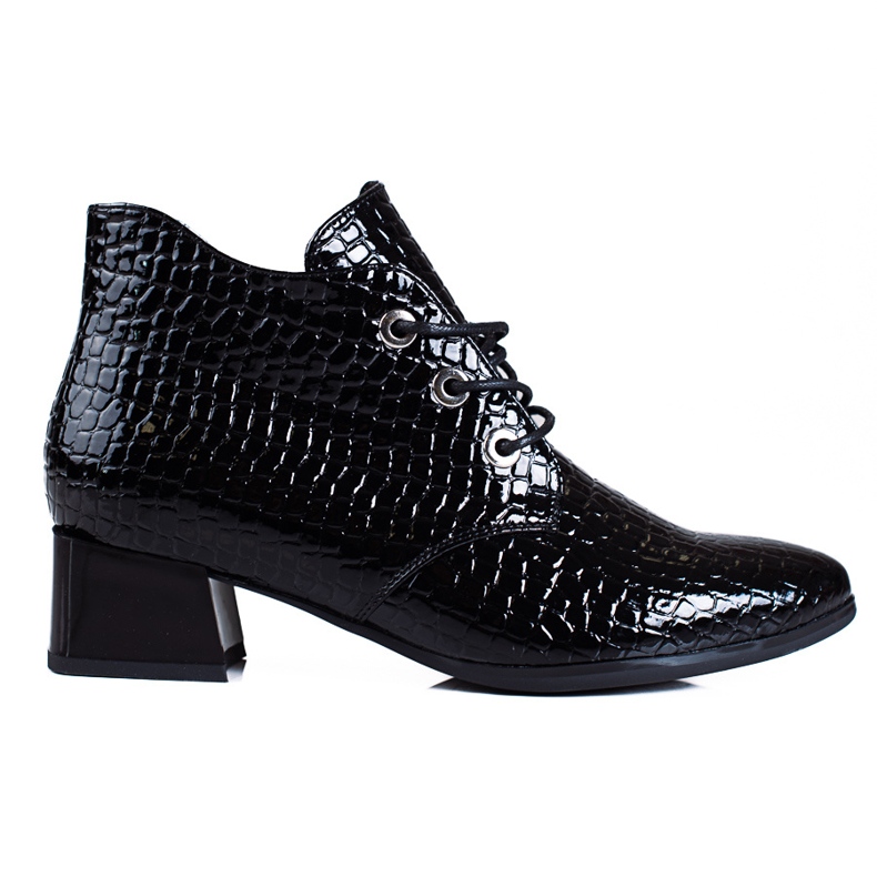 Cizme joase dama Vinceza negre cu siret negru