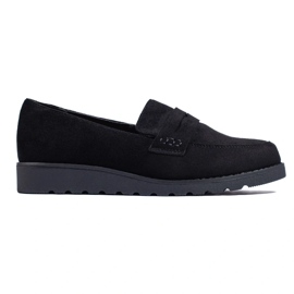 Pantofi clasici de piele intoarsa neagra negru