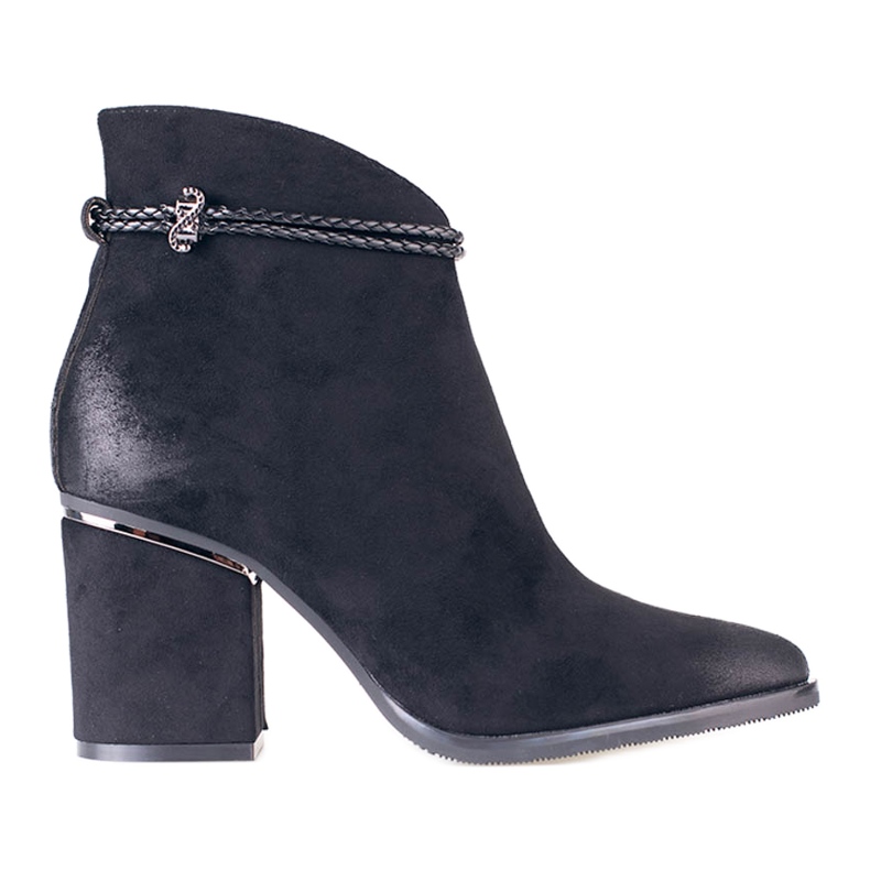 Cizme negre de piele intoarsa pe postul W. Potocki negru