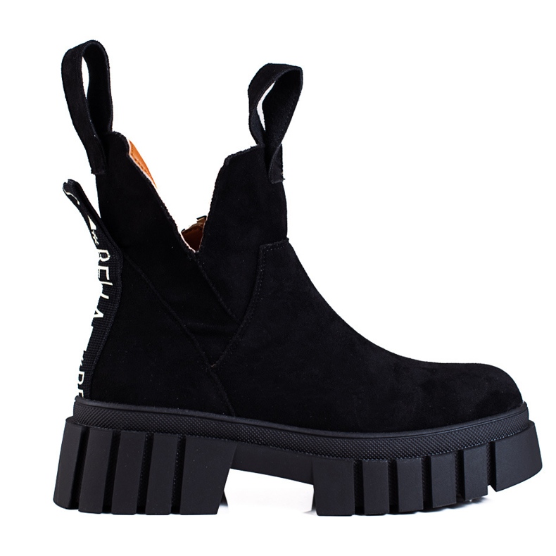 Cizme Shelovet de damă pe platformă înaltă neagră negru