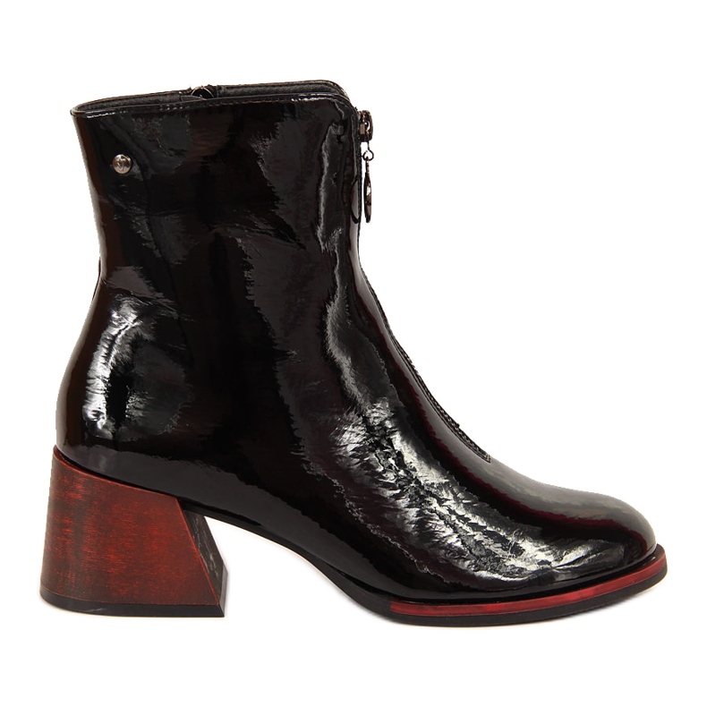 Cizme de damă cu toc înalt lăcuite negre de la Vinceza negru