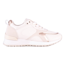 Pantofi sport de dama bej Shelovet din piele ecologica Pantofi sport de dama bej Shelovet din piele ecologica