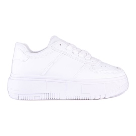 Pantofi sport de damă Shelovet albi pe platformă Pantofi sport de damă Shelovet albi pe platformă