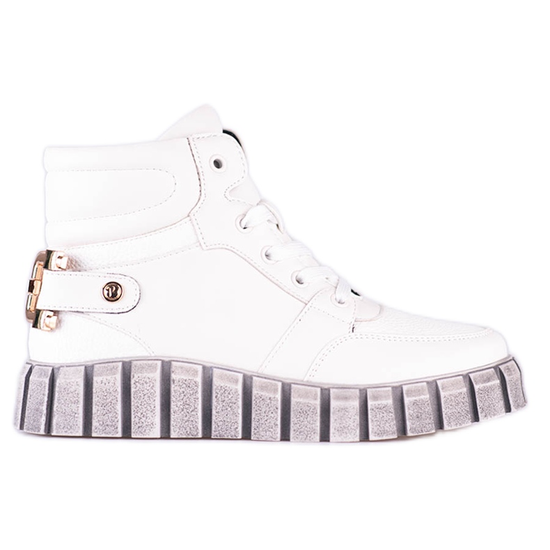 W. Potocki Cizme sport dama Potocki albe pe platforma