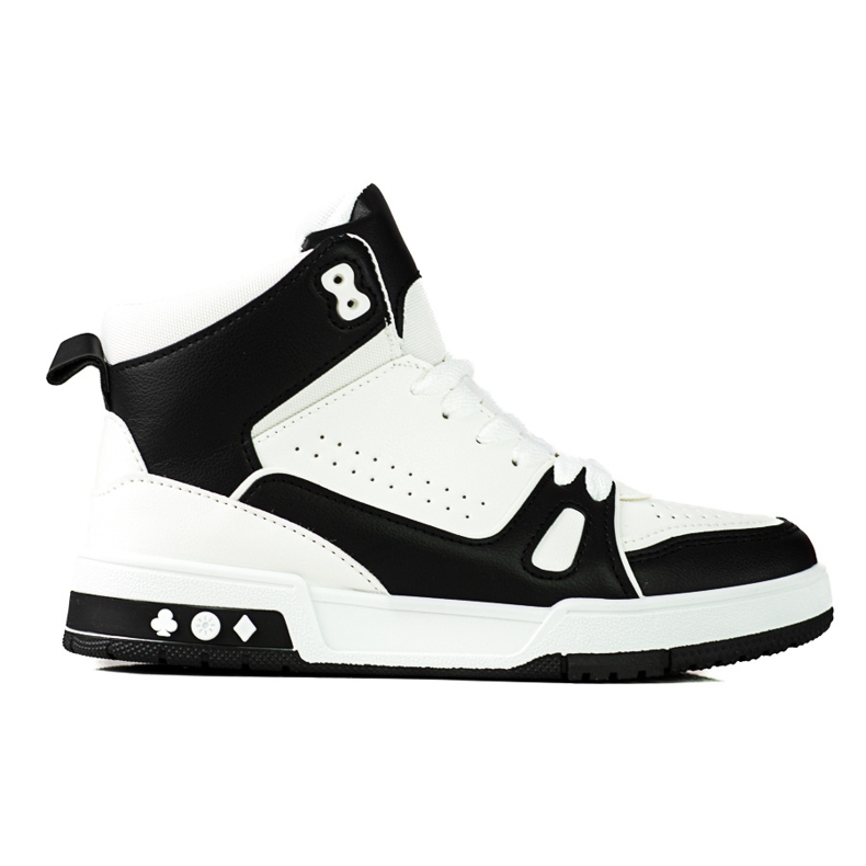 Tenisi înalți cu șireturi Shelovet alb-negru