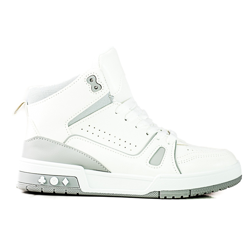 Adidași cu dantelă înaltă Shelovet gri și alb