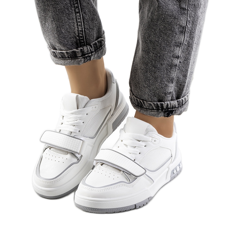 Tenisi gri Kadie de damă alb