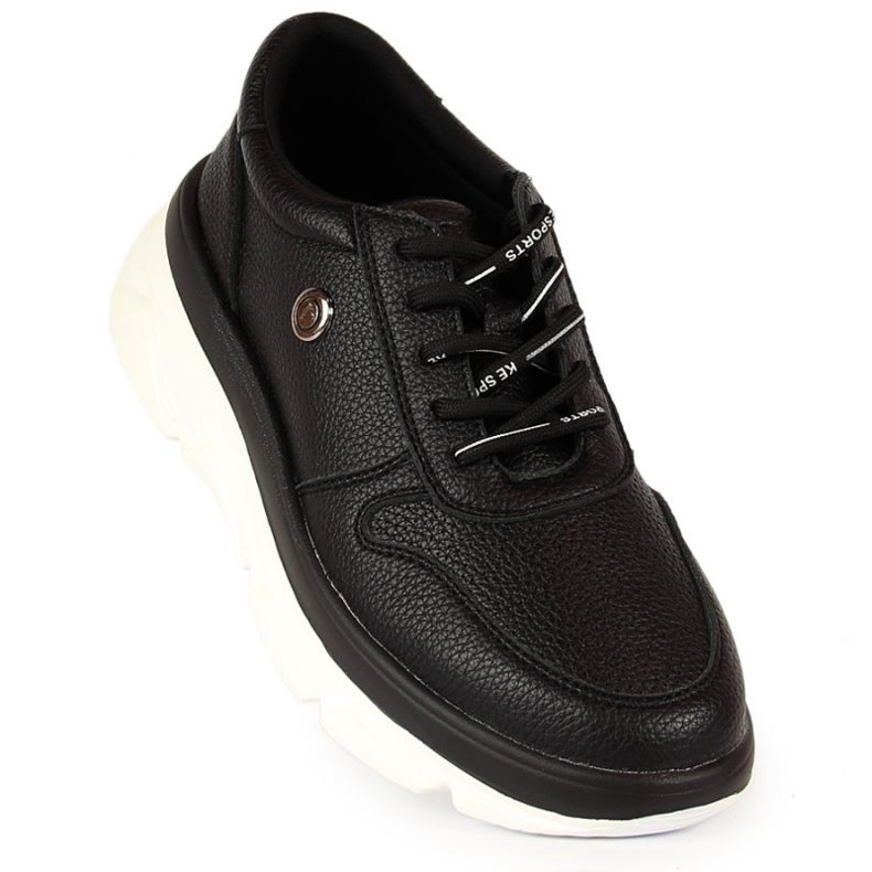 Pantofi sport negri Vinceza W JAN131 cu platforma negru