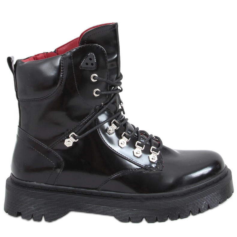 Cizme negre cu dantelă Kari negru