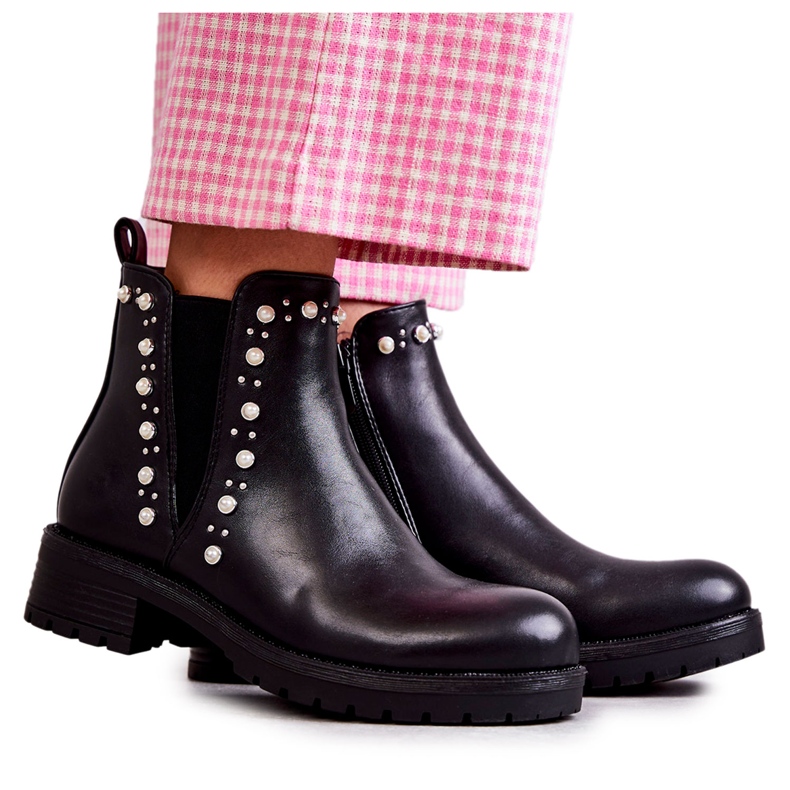 PG1 Cizme din piele muncitori negru Ferra