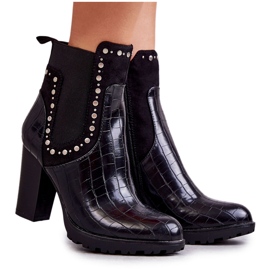 PG1 Negru Wissey Snake Snake Boots On A Post