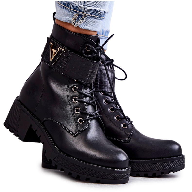 PG1 Cizme De Piele Cu Negru Ramsey Incalzire Cu Fermoar